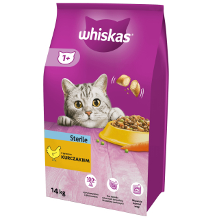 Whiskas Sterilné suché krmivo pre mačky s kuracím mäsom 14 kg